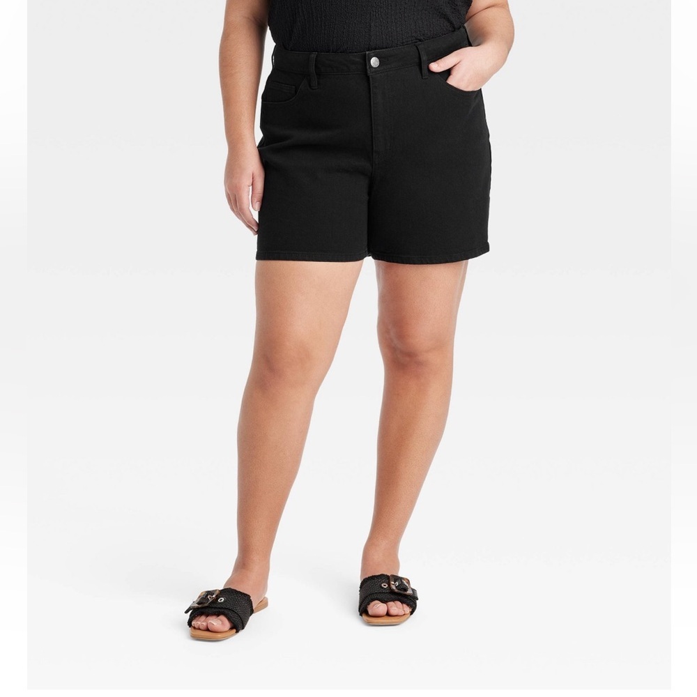 Ava and Viv Denim Jeans Shorts High Rise Bermuda Size  24 New